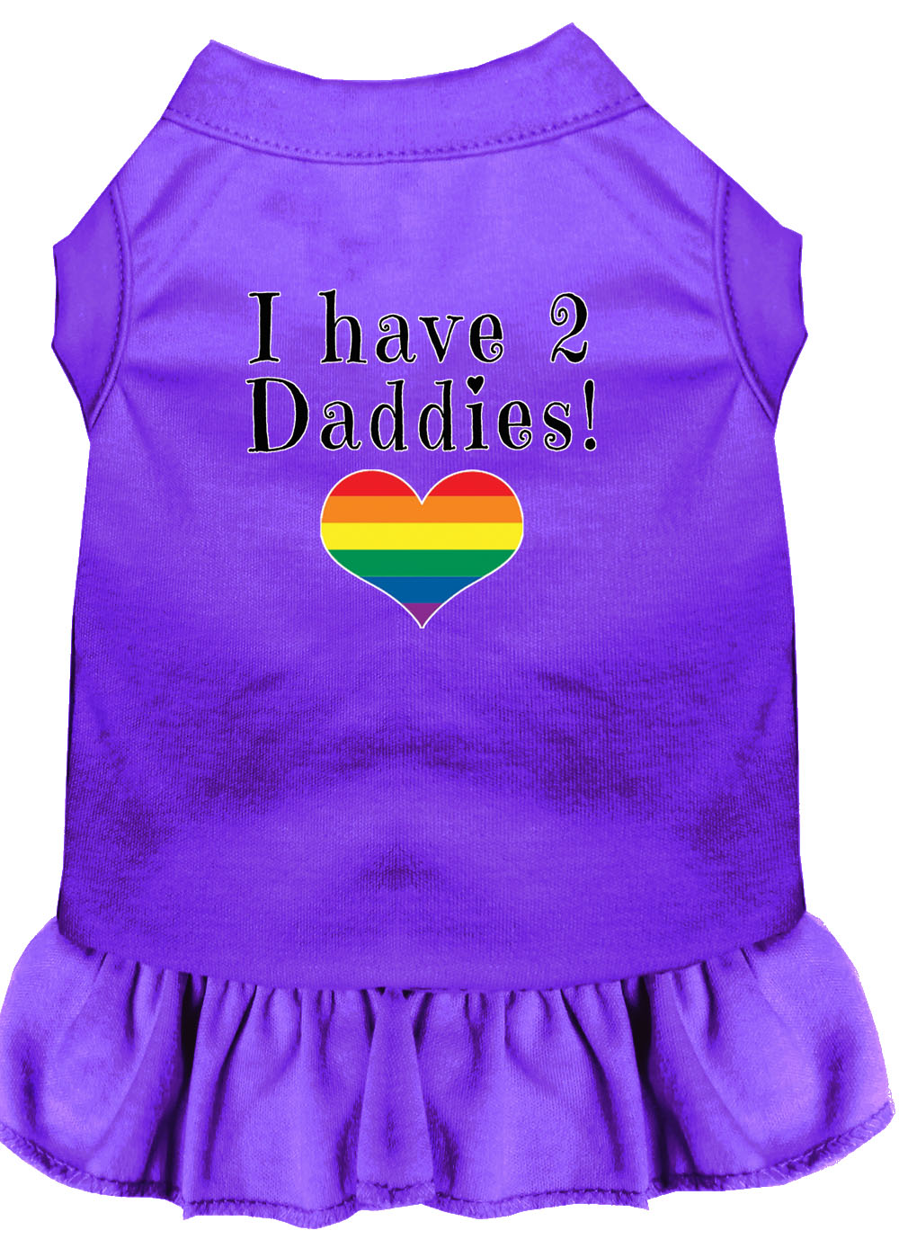 I have 2 Daddies Screen Print Dog Dress Purple XXL